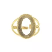 Adjustable ring for 18x13 mm cabochon - Fine Gold Plated x1