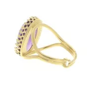 Adjustable ring for 18x13 mm cabochon - Fine Gold Plated x1