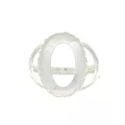 Adjustable ring for 18x13 mm cabochon - Fine 999 Silver Plated x1
