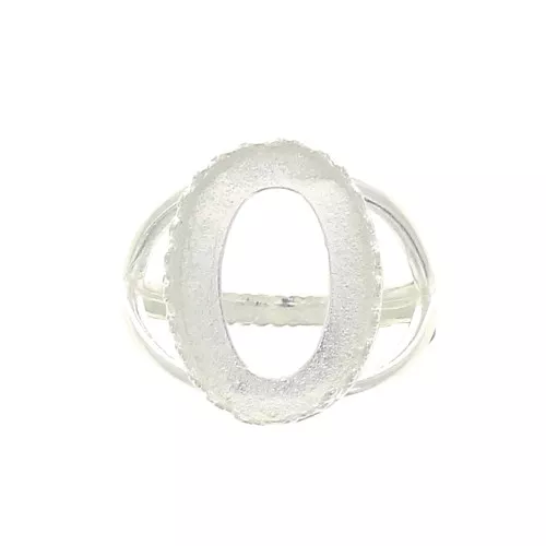 Adjustable ring for 18x13 mm cabochon - Fine 999 Silver Plated x1