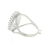 925 Sterling Silver Adjustable ring for 18x13 mm cabochon x1