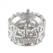 Cabochon setting PureCrystal 1028/1088/1122 8mm Rhodium tone x1