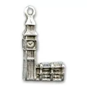 Big Ben charm 22mm Antique Silver Plating x1