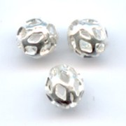 Filigreed balls 4mm Silver tone x20
