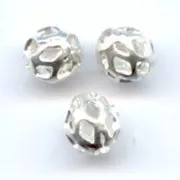 Filigreed balls 4mm Silver tone x20