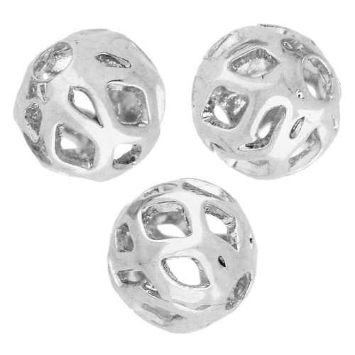 Filigreed balls 4mm Silver tone x20