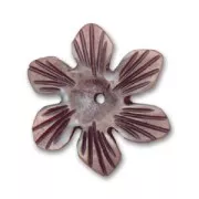 Mother-of-Pearl Flower 22mm Brown x1