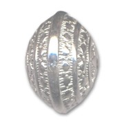 CCB Flat round bead 28x21mm Silver tone x 1