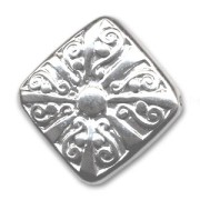 CCB diamond bead 37mm Silver tone x 1