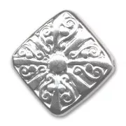 CCB diamond bead 37mm Silver tone x 1