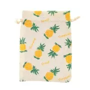 130x170mm Cotton pouches for jewellery - Pineapple patterns - Green - Yellow x1