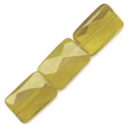 Fire Polished faceted rectangle beads 14x10mm Lime x4|raw }}