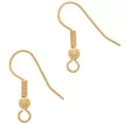 Balls earwires 18mm mit Feingold vergoldet x100