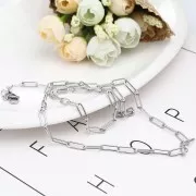 60cm 304 Stainless steel 4mm Long Rectangle mesh necklace x 1