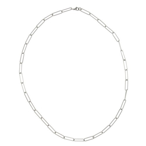 70cm Stainless steel 6mm Long Rectangle mesh necklace x 1