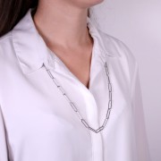 70cm Stainless steel 6mm Long Rectangle mesh necklace x 1