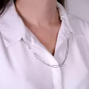 60cm Stainless steel 5.8mm Long Rombo mesh necklace x 1