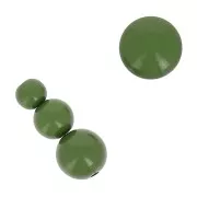 Assortment of 26 beads 6-8-10 mm & 2 cabochons in opaque resin - Olive Green x1