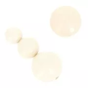 Assortment of 26 beads 8-10-14 mm & 2 cabochons in opaque resin - Ivory x1