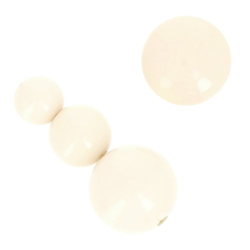 Assortment of 26 beads 8-10-14 mm & 2 cabochons in opaque resin - Ivory x1