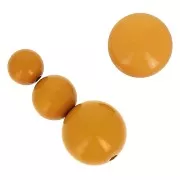 Assortment of 26 beads 8-10-14 mm & 2 cabochons in opaque resin - Mustard x1