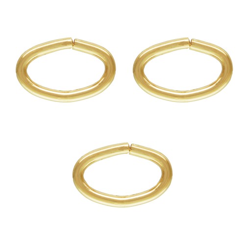5.3x3.5x0.6mm Gold filled oval open jump rings x100