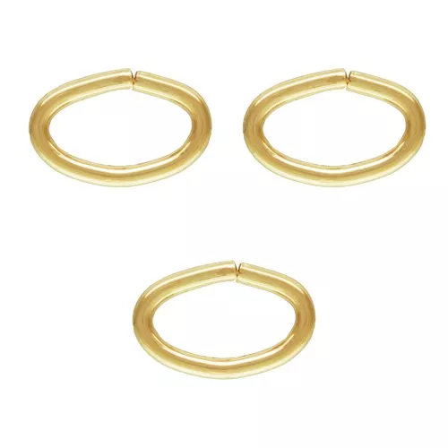 5.3x3.5x0.6mm Gold filled oval open jump rings x100