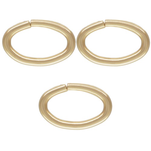 6.3x4.1x0.76mm Gold filled oval open jump rings x100