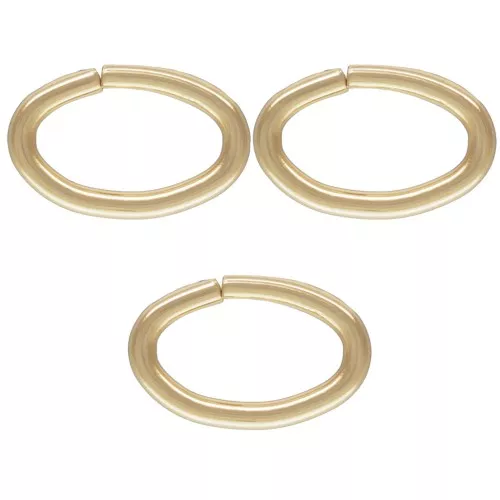 6.3x4.1x0.76mm Gold filled oval open jump rings x100