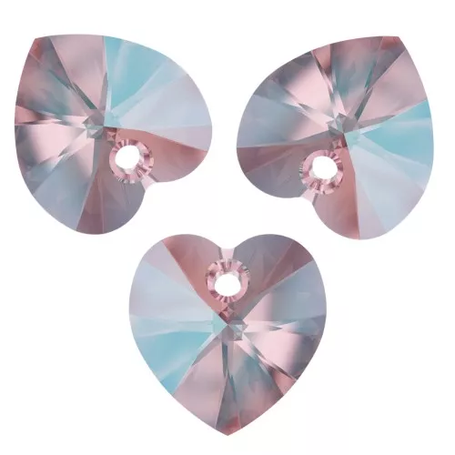 14,4x14mm PureCrystal 6228 Heart - Light Rose Shimmer x1