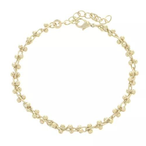 Fancy Ball Mesh Bracelet 4.8mm - Gold Plated 3 micron x16 cm