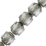 Antique Fire Polished faceted beads  6mm Crystal Old Silver x20