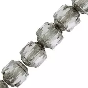 Antique Fire Polished faceted beads  6mm Crystal Old Silver x20