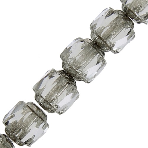 Antique Fire Polished faceted beads  6mm Crystal Old Silver x20