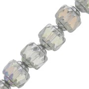 Antique Fire Polished faceted beads  6mm Crystal AB Silver x20|raw }}