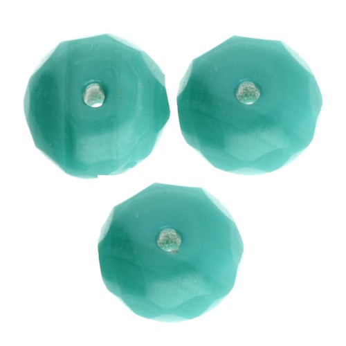Donuts 7x4 mm Opaque Persian Turquoise x25