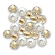 Preciosa Seed beads 11/0 2 mm - Crystal Gold Bronze Lined x20g