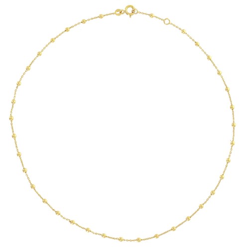 Chain link Trace alternating round beads 2.5 mm (1x1) Gold plated x42 cm