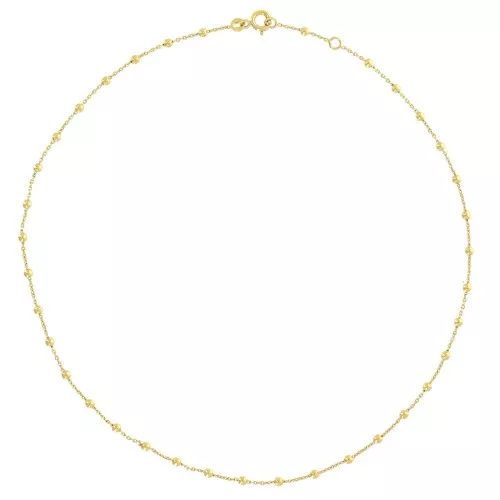 Chain link Trace alternating round beads 2.5 mm (1x1) Gold plated x42 cm