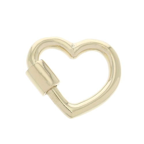 16.5x18mm Screw-on Heart Clasp - Gold Plated 3 micron x1