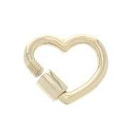 16.5x18mm Screw-on Heart Clasp - Gold Plated 3 micron x1