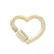 16.5x18mm Screw-on Heart Clasp - Gold Plated 3 micron x1