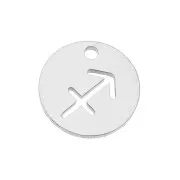 12mm Stainless steel Round Charm - Sagittarius zodiac sign x1