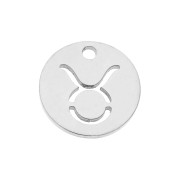 12mm Stainless steel Round Charm - Taurus zodiac sign x1|raw }}