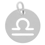 Round Charm - Libra Zodiac Sign, 12 mm - 304 Stainless Steel x1