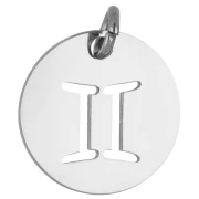 Round Charm - Gemini Zodiac Sign, 12 mm - 304 Stainless Steel x1