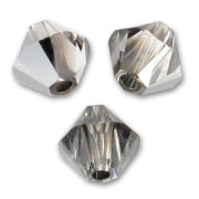 PureCrystal 5328 Crystal Bicones 4mm Crystal Silver Night x50|raw }}
