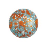 18mm Glass round cabochon by Puca® - Opaque Aqua Tweedy x1