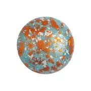 18mm Glass round cabochon by Puca® - Opaque Aqua Tweedy x1