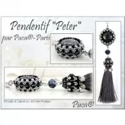 18mm Glass round cabochon by Puca® - Opaque Aqua Tweedy x1